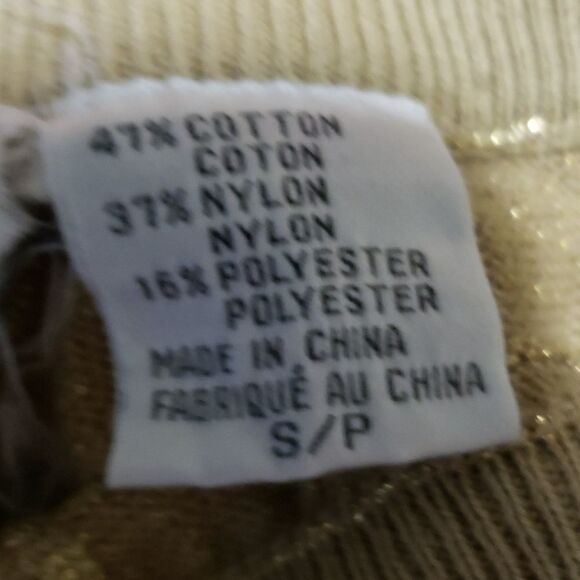 Vintage Anne KLEIN GLITTER GOLD LEGGINGS size small - Picture 3 of 5